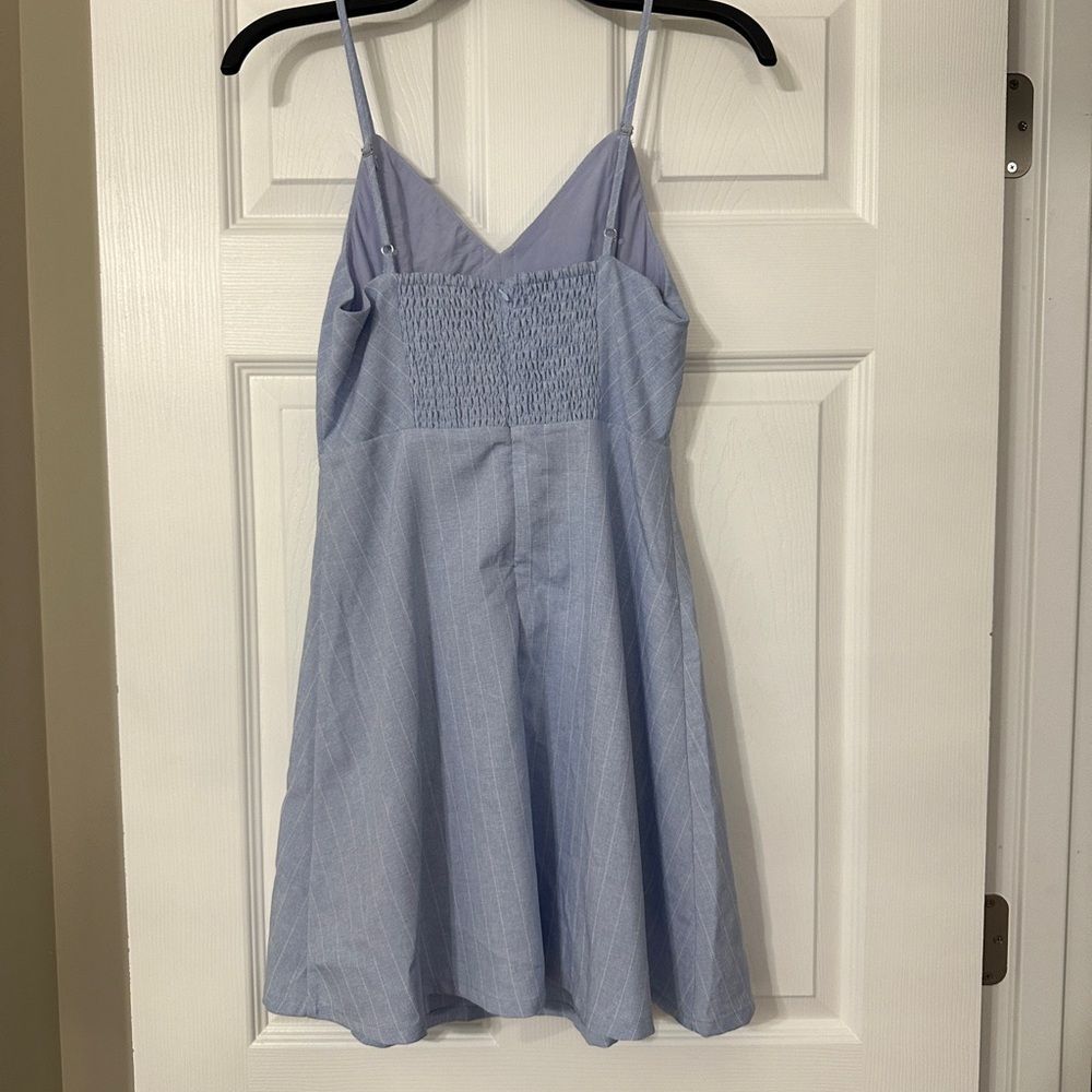 Lulus Shoreline Stripes Blue Skater Dress S - Picture 6 of 6